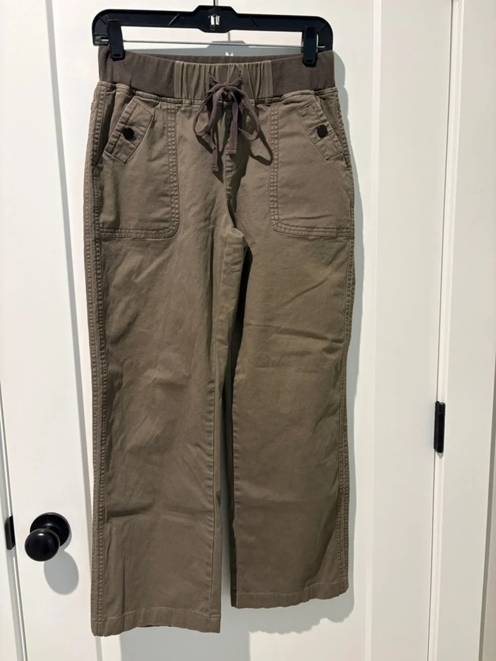 Flamingals Solid Seam Detail Drawstring Mid Rise Straight Leg Pants Size XS - Picture 8 of 11